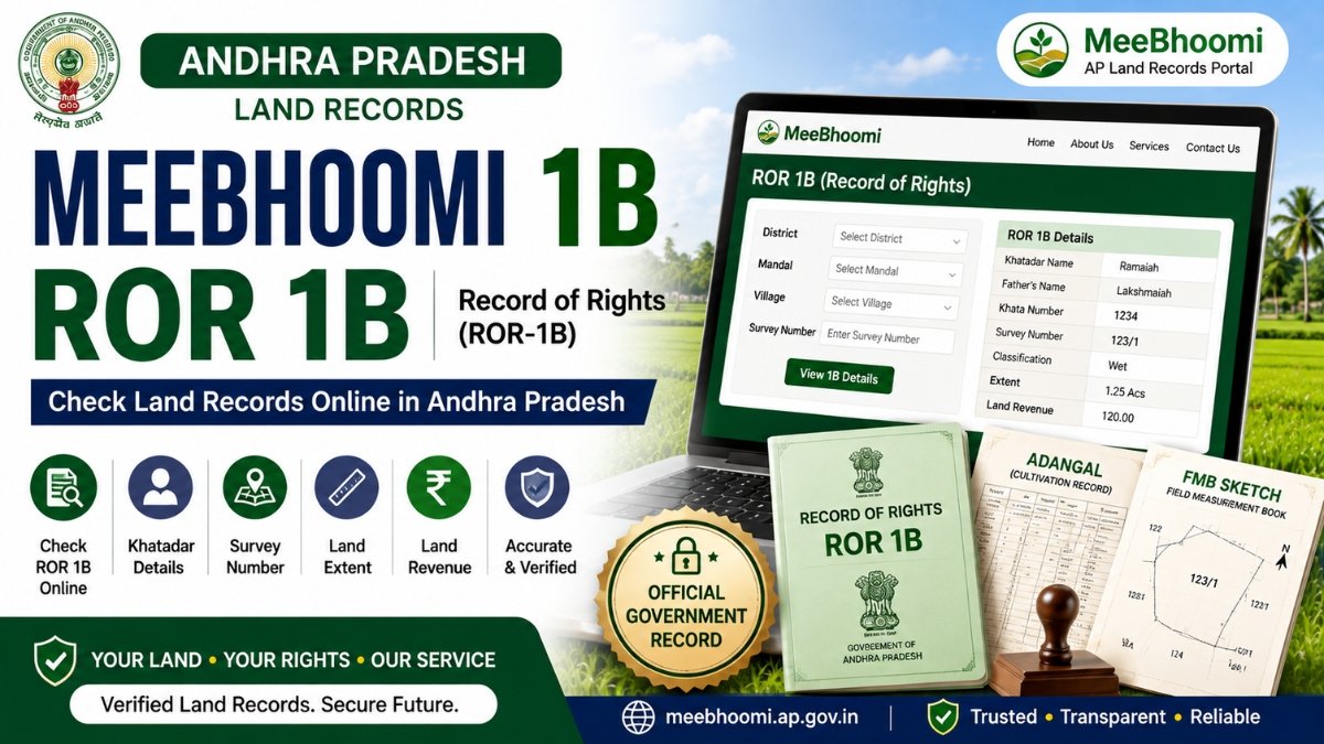 MeeBhoomi 1B – ROR 1B land records and Andhra Pradesh land details