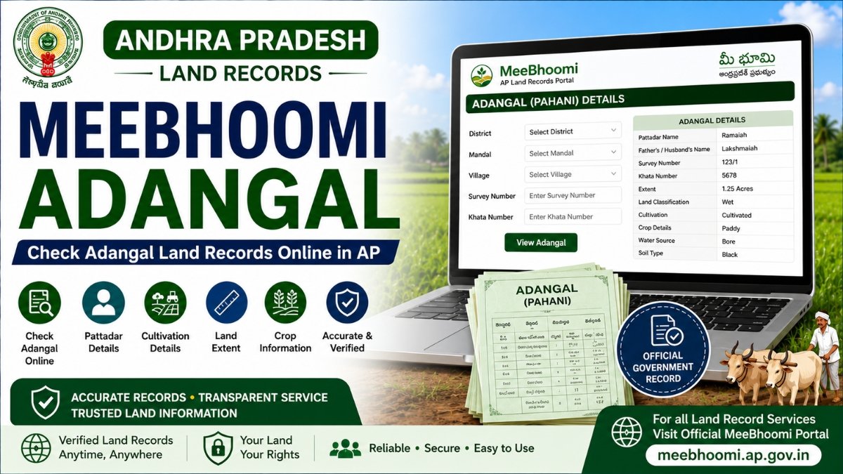 MeeBhoomi Adangal – Check Adangal land records and cultivation details in Andhra Pradesh